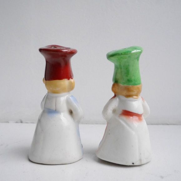Vintage Ceramic Salt and Pepper Shaker Set - Two Japanese Chefs - Japan - Picture 2 of 8